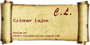 Czinner Lajos névjegykártya